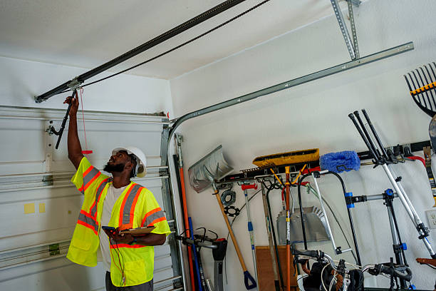 Professional Garage Door Panel Replacement technician working in Newton County County, AR